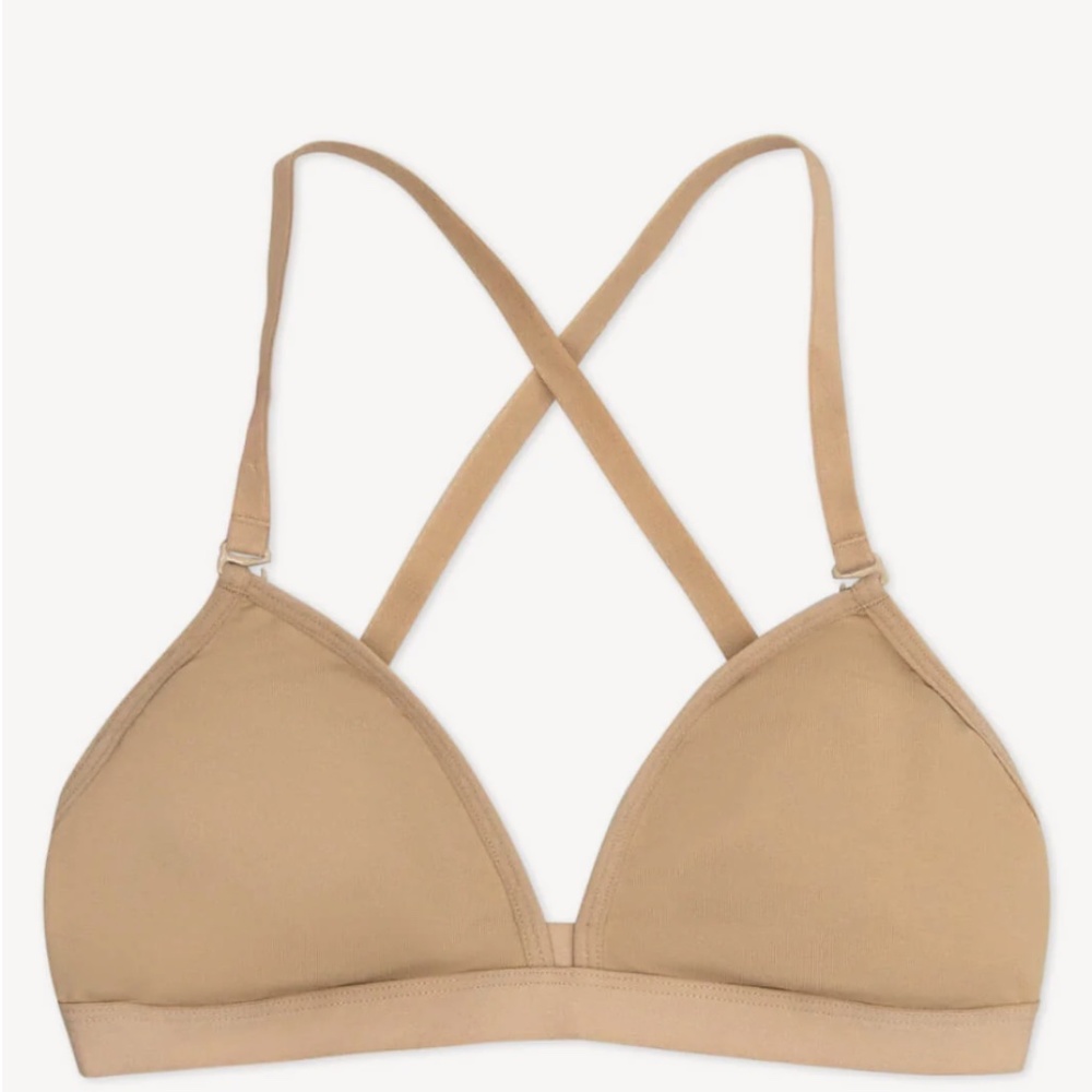 NEW Capezio Deep Neck Clear Back Bra - Girls Size Large